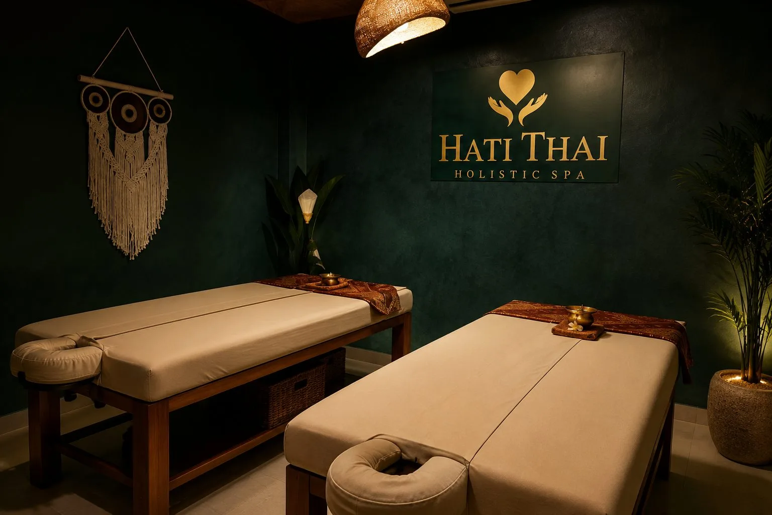 A real treatment room at Hati Thai
